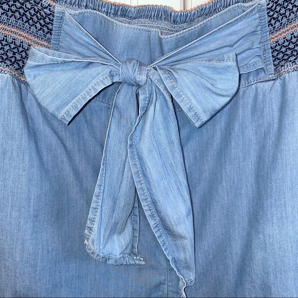Anthropologie | Aloha Tie-Front Shorts Chambray Paper Bag Waist Medium - Picture 10 of 15